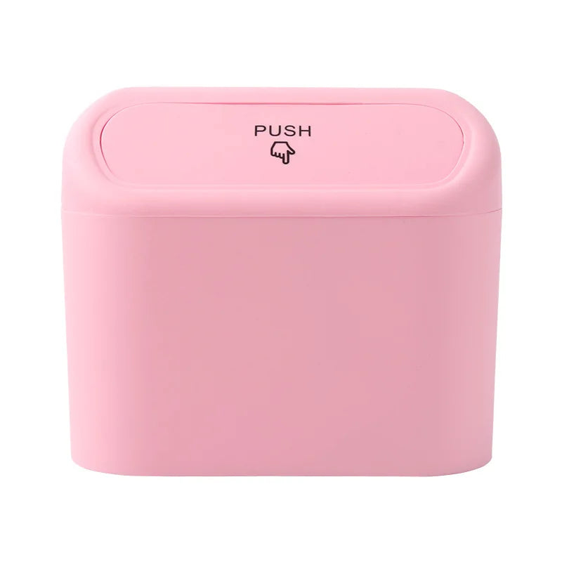 Portable Hanging Mini Car Trash Can,Wastebasket Trash Can with Lid, for Car Office Home,Auto Storage Bin Accessories