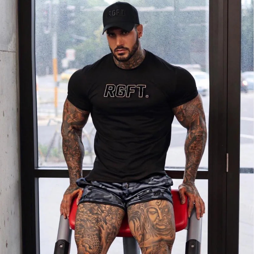 Men Muscle Shirts Slim Fit Cotton Tshirt for Men Workout Fitness Sports Top Tees Casual T Shirt