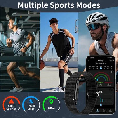 2026 Fitness Tracker Smart Bracelet Pedometer No Screen Breathable Sport Wristband Call Reminder Heart Rate Monitor Smartwatch