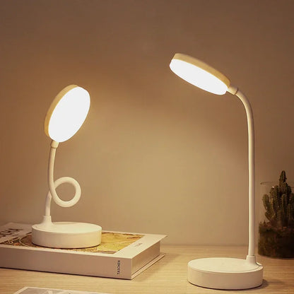 Portable LED Desk Lamp USB Plug Battery Powered Table Light Support 3 Color Stepless Dimming Eye Protection Bedroom Bedside Lamp