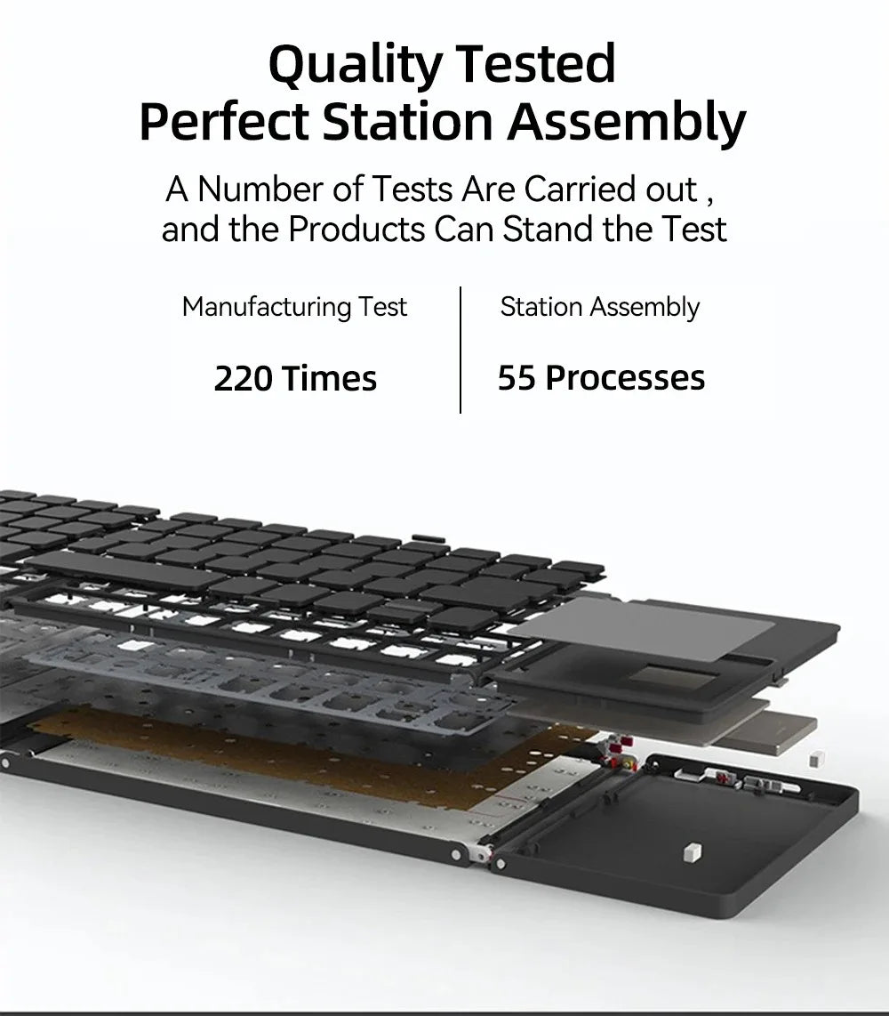 Foldable Bluetooth Keyboard With Touchpad Mini Wireless Keyboard Rechargable Keyboard For IOS Android Windows Tablet Notebook