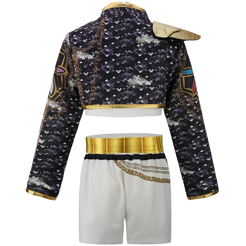 4-12 Years K-POP Rumi Cosplay Girls Clothing Sets Mira 3Pcs Girls Suits Halloween Zoey Birthday Party Costume New Kids Clothes