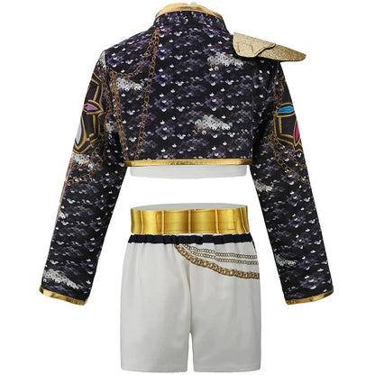 4-12 Years K-POP Rumi Cosplay Girls Clothing Sets Mira 3Pcs Girls Suits Halloween Zoey Birthday Party Costume New Kids Clothes