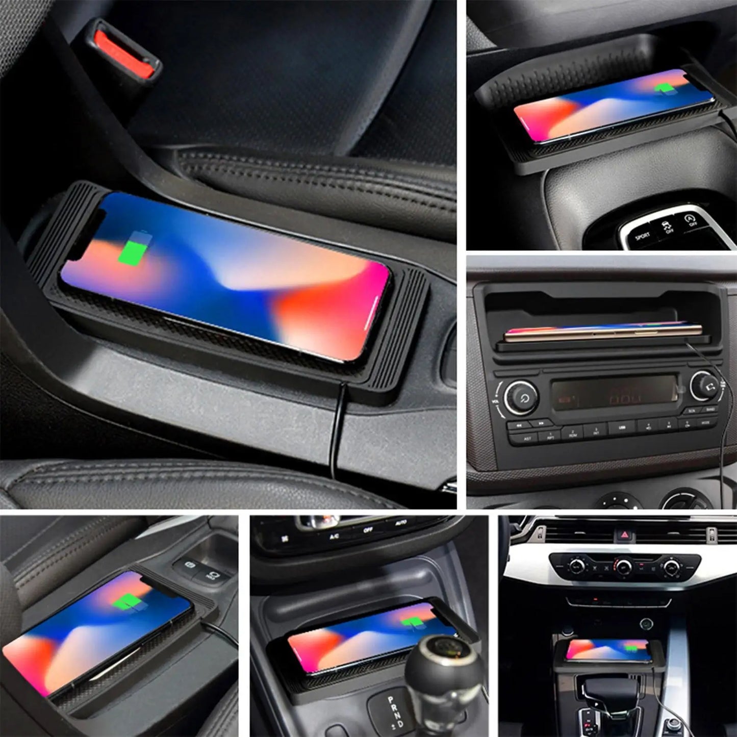 Car Wireless Charging Pad 15W Wireless Auto Phone Charger Pad Automatic Sensing Charging Mat Non-Slip Silicone mat For Phone