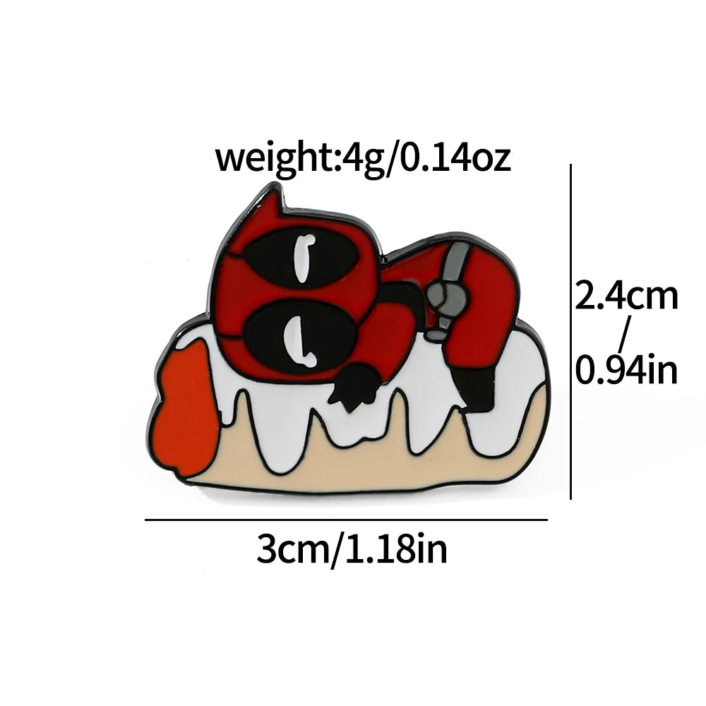 3 Pcs cartoon characters Metal Badge Deadpool Enamel brooch Men's and women's Clothing Bags  Accessories Decorative pins