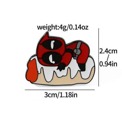 3 Pcs cartoon characters Metal Badge Deadpool Enamel brooch Men's and women's Clothing Bags  Accessories Decorative pins