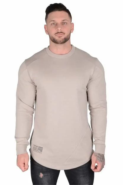 Tops Slim Fit Gym Tight T Shirts for Men Smooth Male Clothes Aesthetic Running Fashion Trends 2025 Casual Long Sleeve Bulk Emo A
