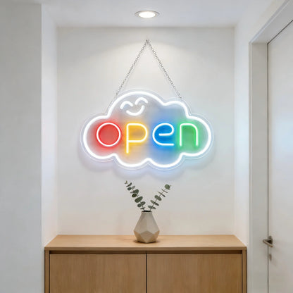 LED Open Neon Sign  USB Bright Neon Light Sign for Business Switch Cloud Stores Restaurants Offices Shops Storefronts Decor Gift