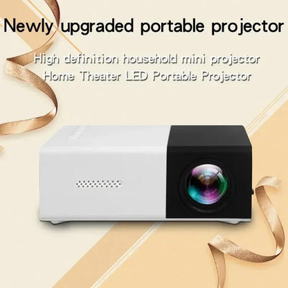Portable Mini Projector with Full HD 1080P Support -Includes Remote Control, USB-Powered, Ideal for Smartphones, and USB Devices