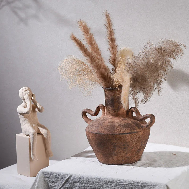 Ceramic Vases Retro Style Homestay Decorations Antique Hotel Art Flower Arrangements Home Decor Items