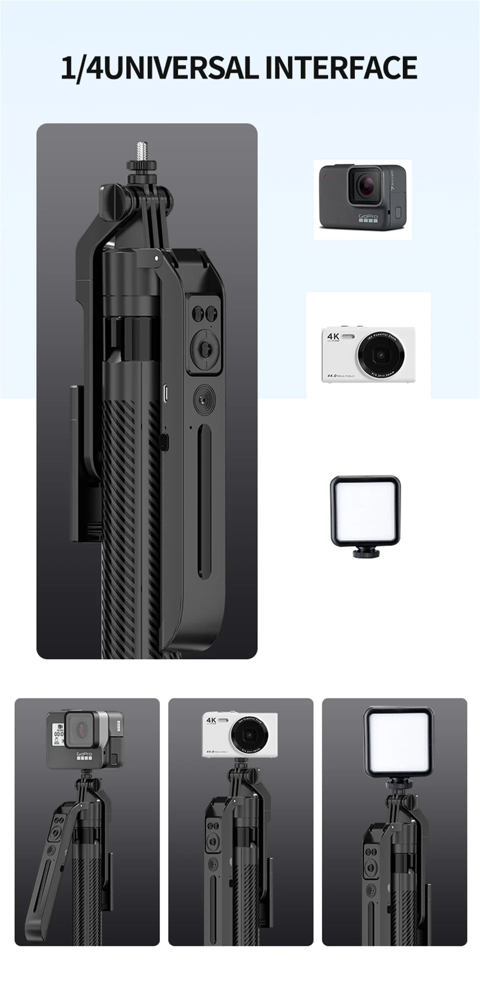 MEUYAG Selfie Stick Gimbal Stabilizer For Smartphone With Bluetooth Remote Intelligent Follow-Up Anti Shake Pan Tilt Tripod
