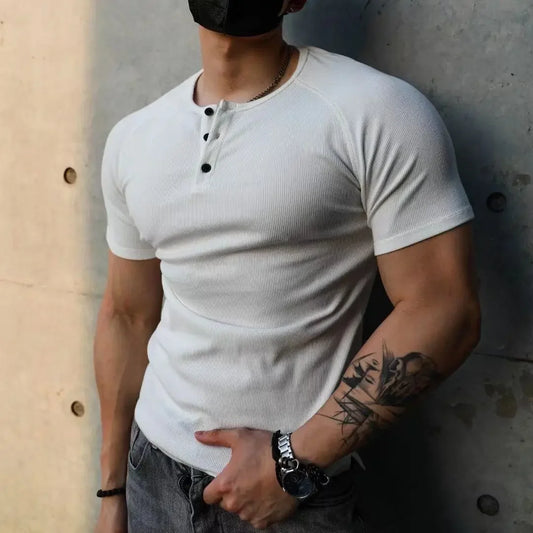 Man Tee Shirts Gym Top Slim Fit Skinny T Shirt For Men Plain White No Logo Muscles Cheap Clothes And Comfortable Y2k New In Xl