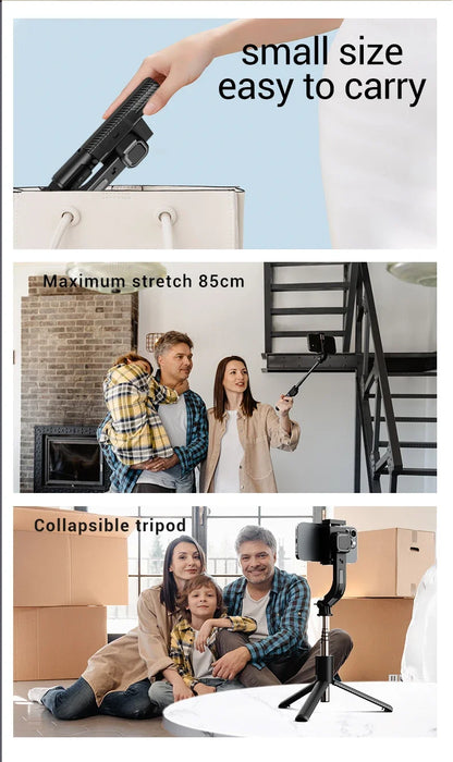 Cellphone Gimbal Stabilizer for Smartphone Mobile 1-Axis Anti Shake Selfie Stick Handheld Video Tripod Phone Holder for iPhone