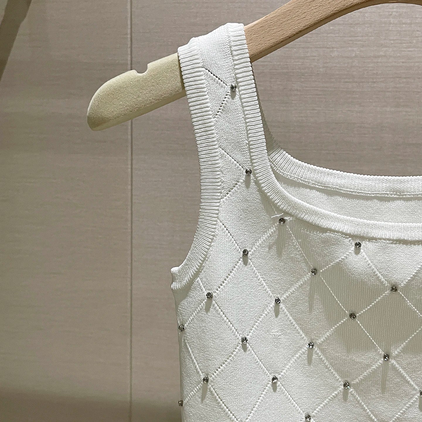 Sexy Diamond Rhinestone Vest Top Strapl Square Collar Base Knittedwear Breathable Pure Color Commute Sle Women's Tank Top
