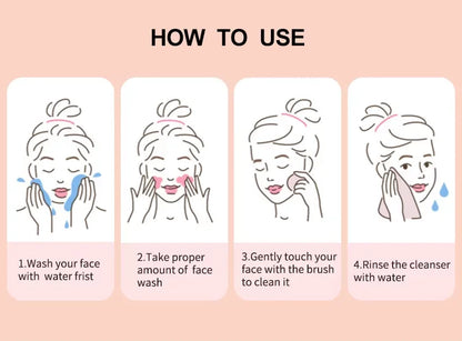 Square Electric Facial Cleansing Brush Silicone Rechargeable Introducer Beauty Device Ultrasonic Face Cleaning Massage Tool