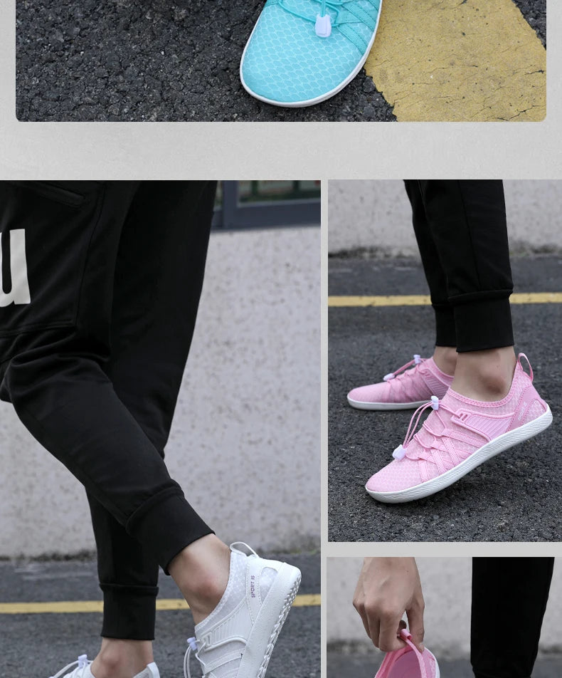 New Minimalist Shoes for Men Wide Toe Barefoot Casual Sneakers Women Mesh Breathable Unisex Sneakers Lightweight Walking Shoes