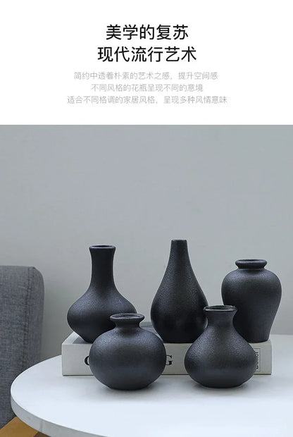 5-piece Set of Simple Ceramic Vases, Fresh Small Vases, Desktop Decorations, Simple Porch, TV Cabinet, Home Crafts