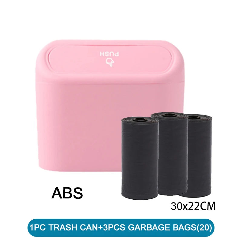 1/2/3Pcs Car Trash Can (with Lid) Contains 60 (300) Garbage Bags, Small Car Trash Can, Leak-proof Mini Car Accessories