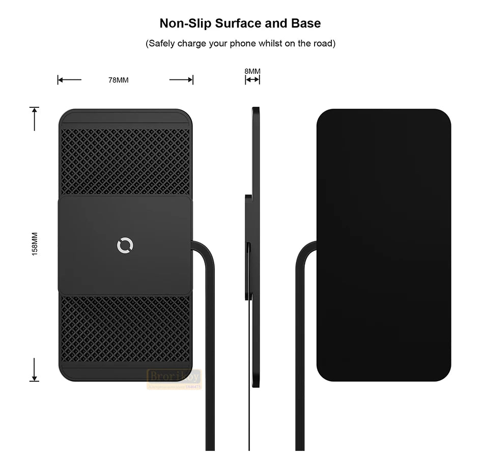 Magnetic Wireless Car Charger 15W Charging Pad Charger Wireless Charger Car Non-Slip Type C For iPhone 17 16 15 14 Pro Xiaomi 17