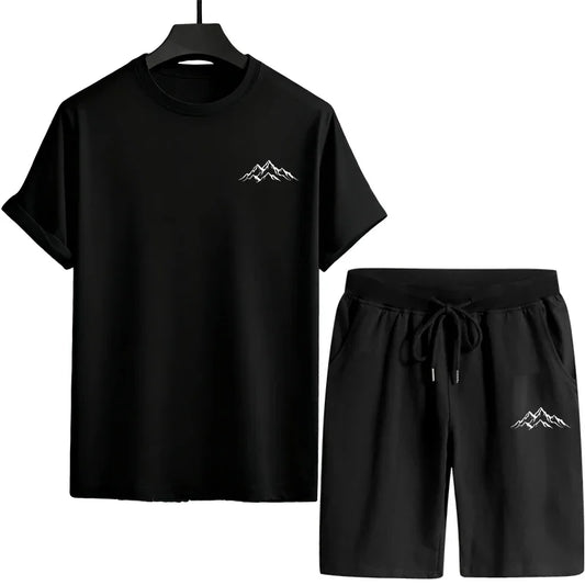 Mens Tracksuit Print Casual Training Clothing Outdoor Fitness Sports Jogging Streetwear 2026 Single Piece T-shirt Shorts Summer