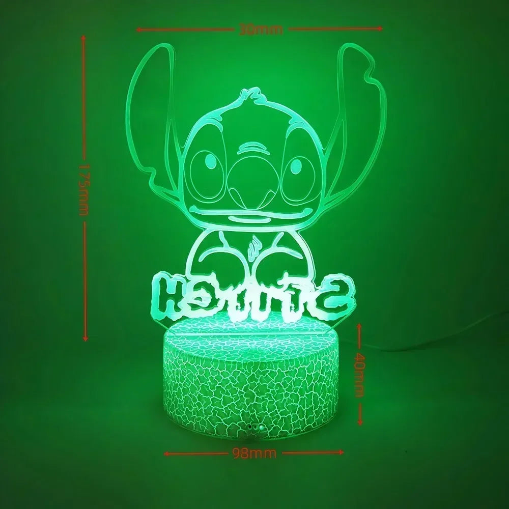 LED Night Light Illusion Stitch Lamps Remote Control Smart Touch Home Room Decor Lamp Christmas Valentine's Day Birthday Gifts