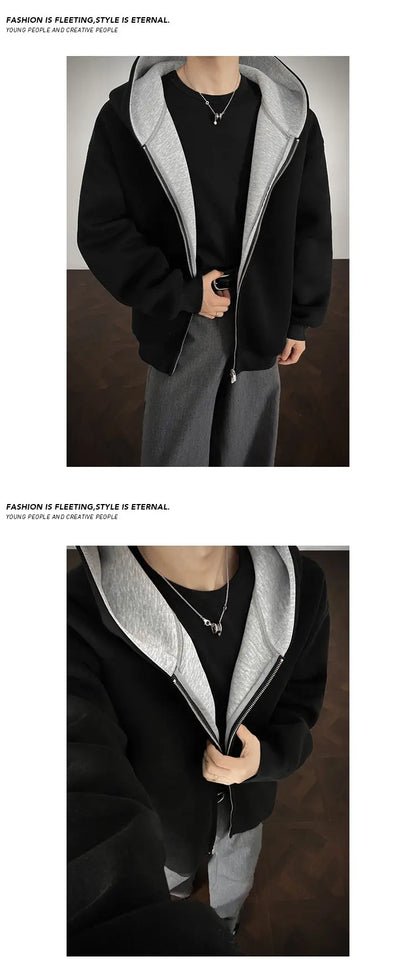 Plus Size Zip Up Hoodie for Men Women | Full Zipper Front Oversized Sweatshirt, Soft (M-5XL) | Casual Comfort Autumn Clothing