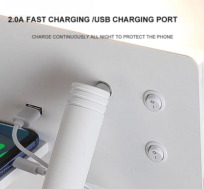 Nordic 12W LED Wall Light With USB Fast Charging  Modern Free Rotation Angle Wall Sconces for Bedroom Living Room Bedside