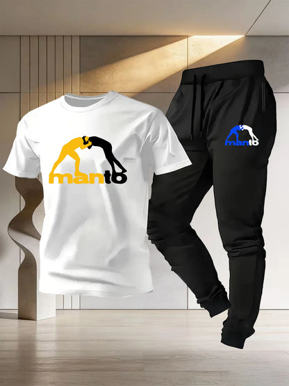 Men's and Women's Wrestling Sportswear Design - Cotton T-Shirt + Thin Pants - Training Fitness Combat and Boxing Clothing