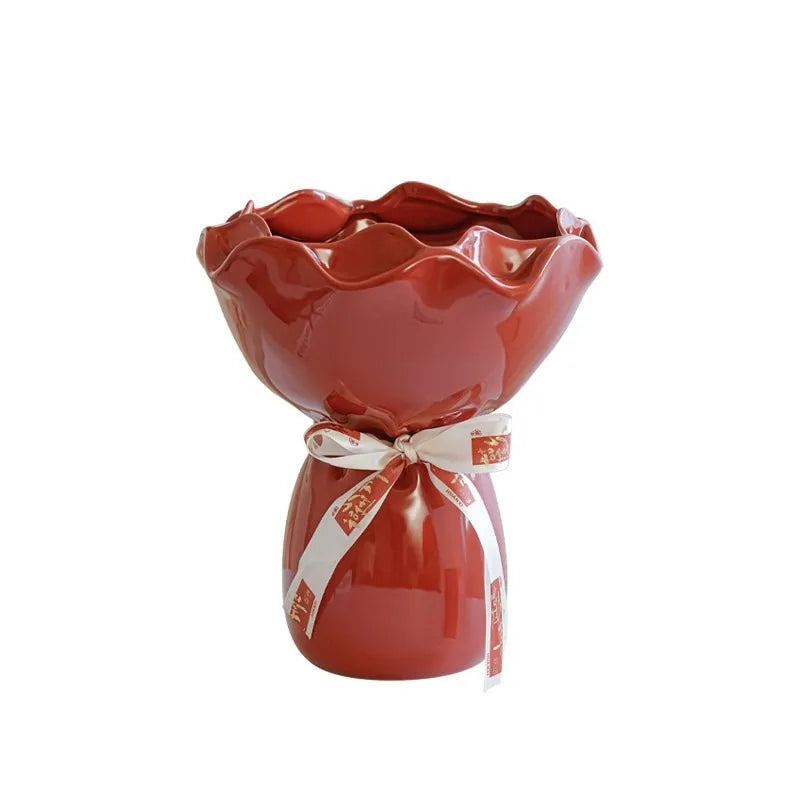 Ceramic Vase for Living Room, Emotional Stability Small Vase for New Home, Wedding Gift with Minimalist Aesthetic, Handmade