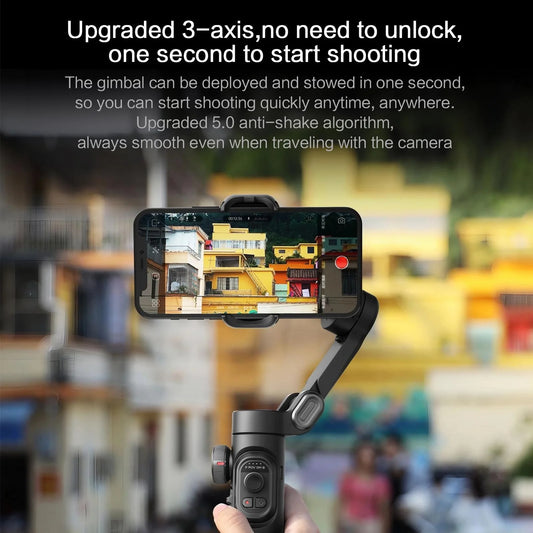 3-Axis Handheld Gimbal Stabilizer for Smartphone Anti-Shake Selfie Stick with Face Tracking