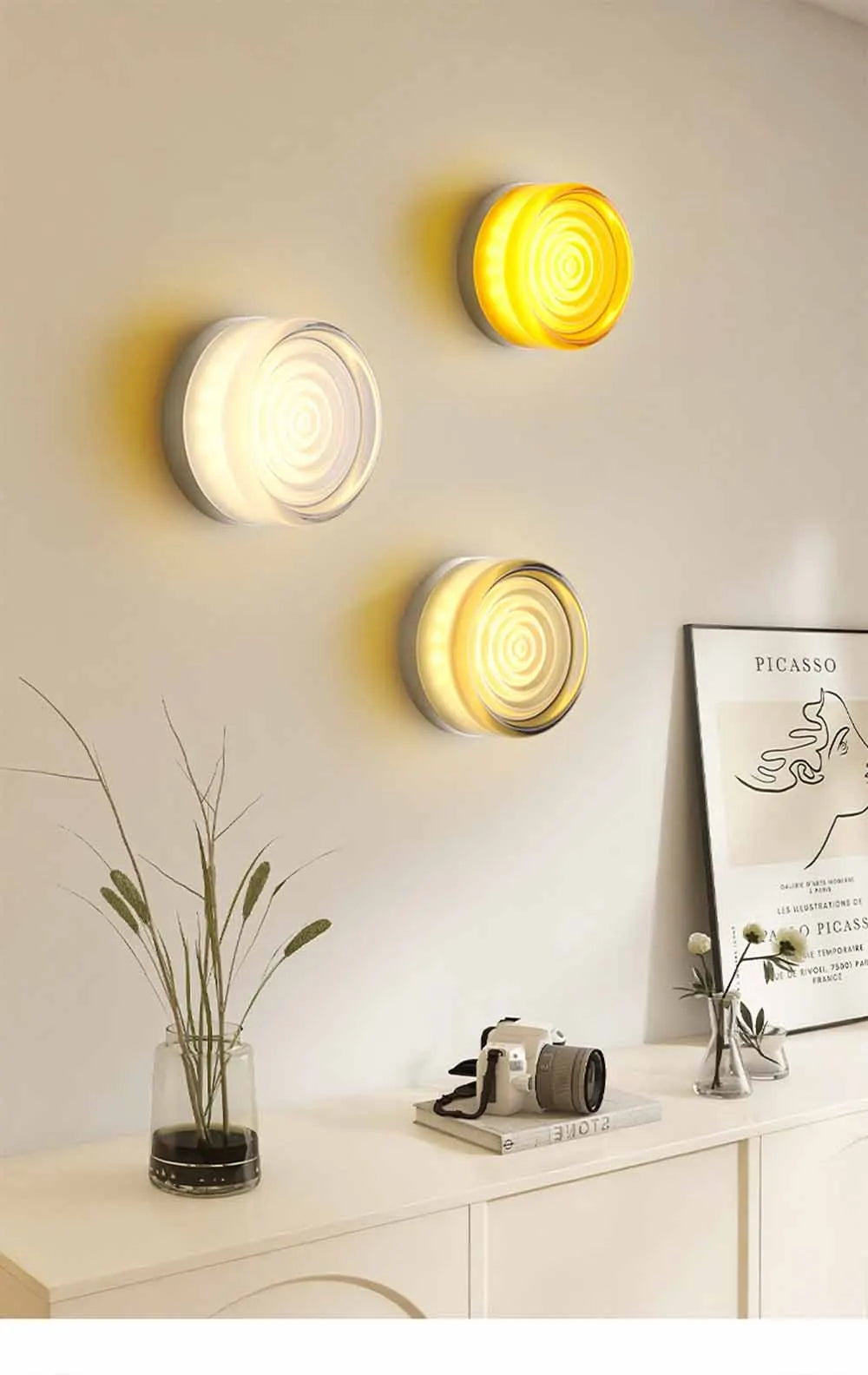Nordic LED Wall Lamp Designer Small Wall Sconces Bedside Room Decor Light Living Room Hotel Aisle Smoke Grey Lighting Fixture