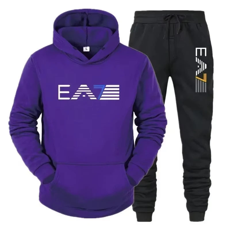 Men's Tracksuit Set: Stylish, Comfortable, and Casual - Autumn/Winter Men's Sportswear Set with Jacket and Pants (Two-Piece Set)