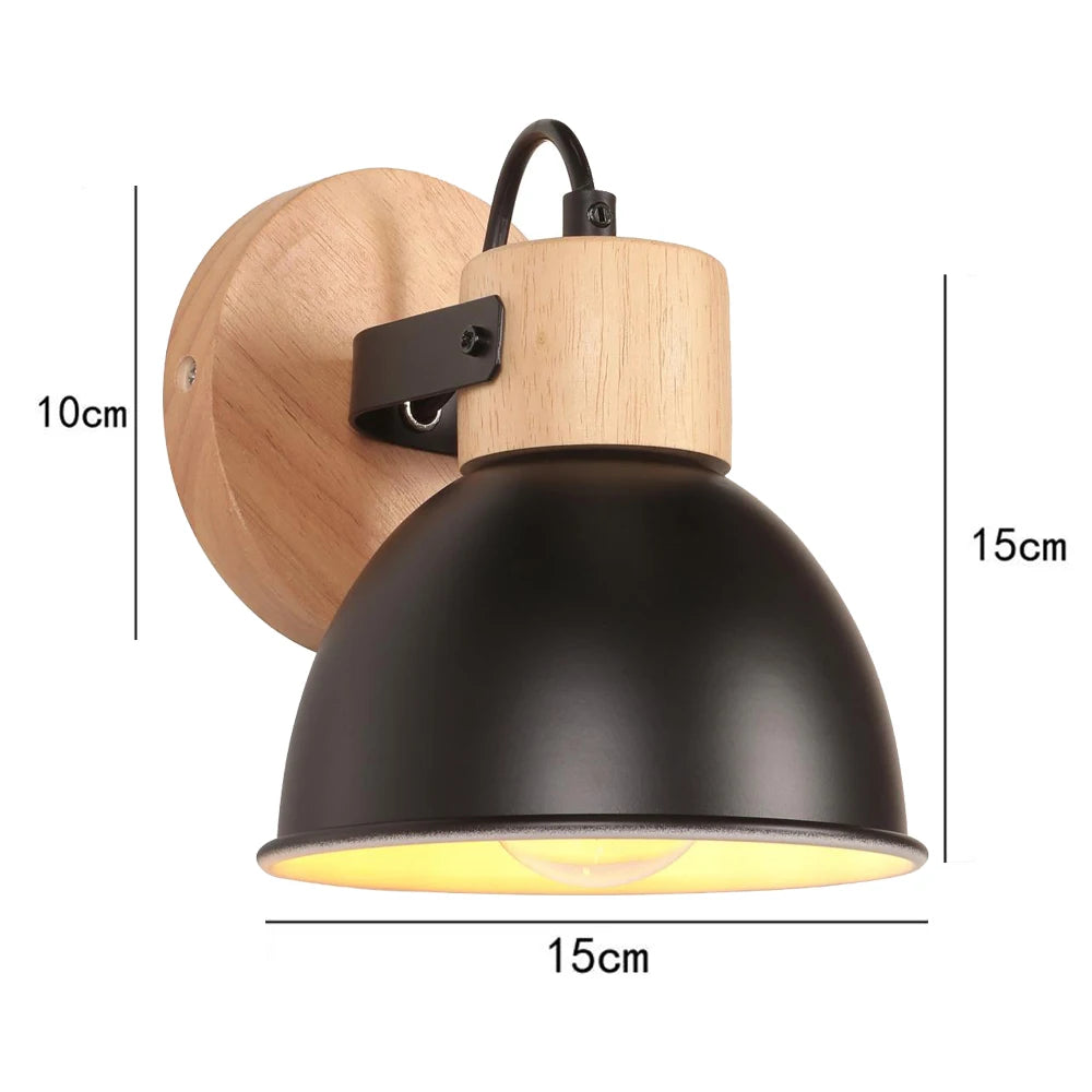 Nordic LED Wall Lamp Wood Creative Lighting Fixture Guest Room Balcony Staircase Sconce Bedroom Bedside Decor Light chandelier