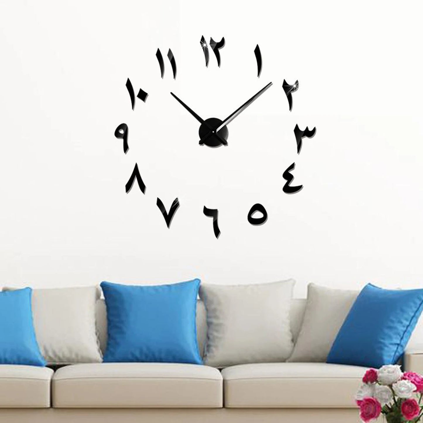 3D DIY Wall Clock, Large Wall Sticker Clock , Acrylic Wall Clock Sticker Mirror Wall Clock Decor for Living Room Study Bedroom