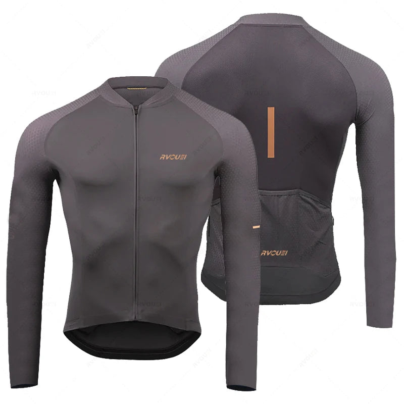 Rvouei Breathable Long Sleeve Cycling Jersey Set Bib Pants Ropa Maillot Ciclismo Bicycle Clothing MTB Bike Uniform Men Clothes