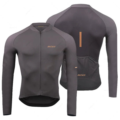 Rvouei Breathable Long Sleeve Cycling Jersey Set Bib Pants Ropa Maillot Ciclismo Bicycle Clothing MTB Bike Uniform Men Clothes