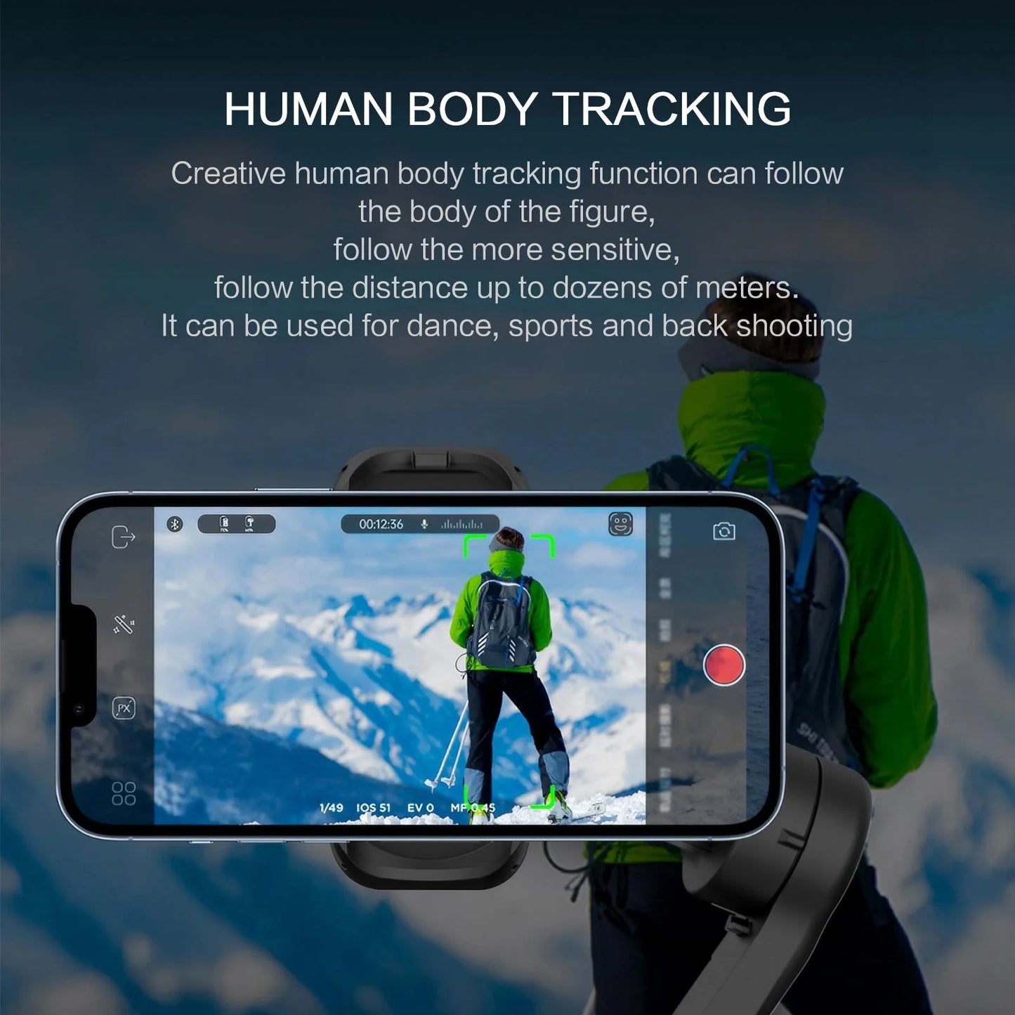 3-Axis Handheld Gimbal Stabilizer for Smartphone Anti-Shake Selfie Stick with Face Tracking