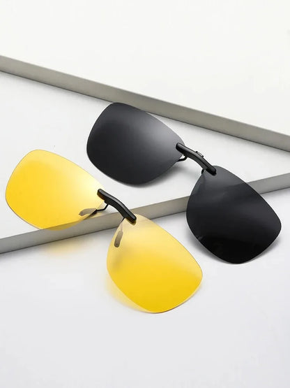 Men Driving Clip On Sunglasses for Myopia Eyeglasses Vintage Women Square Night Vision Fishing UV400 Sun Glasses