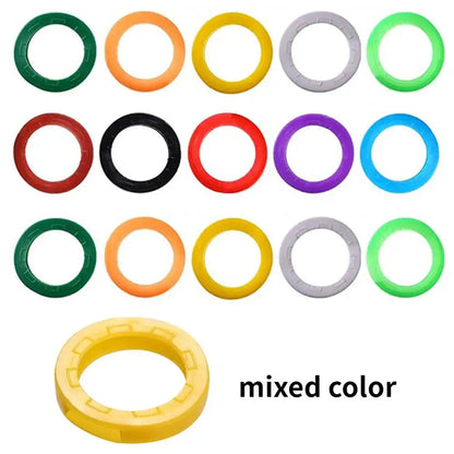 10-32pcs Color Key Sleeve Mixed Color Soft Silicone Elastic Key Ring DIY Key Pendant Marking to Distinguish The Key
