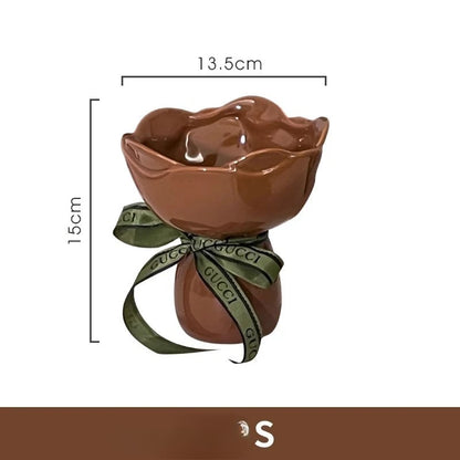 Ceramic Vase for Living Room, Emotional Stability Small Vase for New Home, Wedding Gift with Minimalist Aesthetic, Handmade