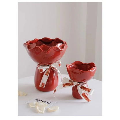Ceramic Vase for Living Room, Emotional Stability Small Vase for New Home, Wedding Gift with Minimalist Aesthetic, Handmade