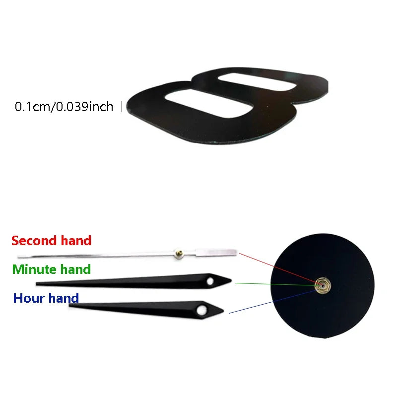 3D Wall Clock DIY Mirror Wall Stickers For Home Living Room Decor Frameless Luminous Quartz Clocks Self Adhesive Hanging Watches