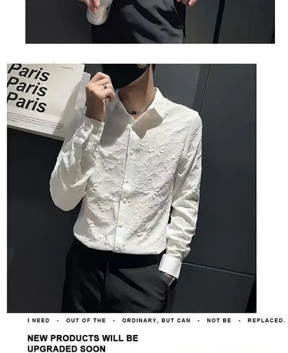 Shirts And Blouses For Men White Man Tops Plain Graphic Floral Clothing Korean Style Designer Fashion S Elegant Cheap Brand Cool