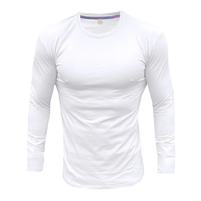 Mens Gym Workout Slim Fit Long Sleeve T-Shirt Performance Athletic Shirts Running Fitness Tee Loungewear Casual Crewneck Tops