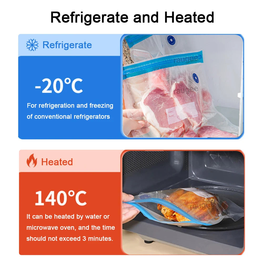 Food Vacuum Bags Reusable Vacuum Bags Small Large Size Vacuum Sealed Food Bags Food Storage Bag 10Pcs Vacuum Packaging Bags