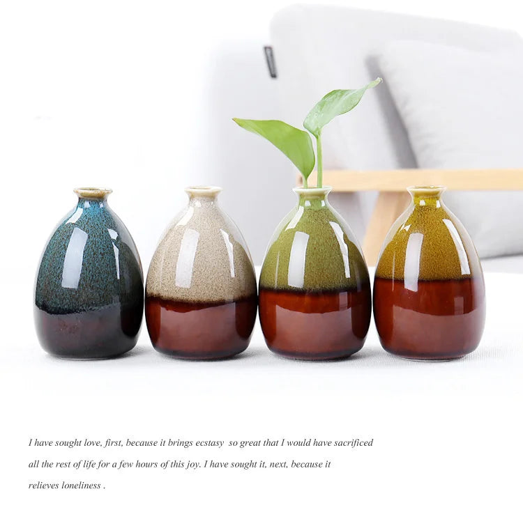 Modern Flower Vases For Homes Ceramic Vase Decoration Flower Glaze Flower Home Accessories Ceramic Craft Ornaments Green Plant