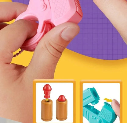 New Mini Gun Shell Ejected Can Launch Decompression EDC Finger Ring Pistol Fidget Spinner Ratchet Anxiety Stress Relief Toy Guns