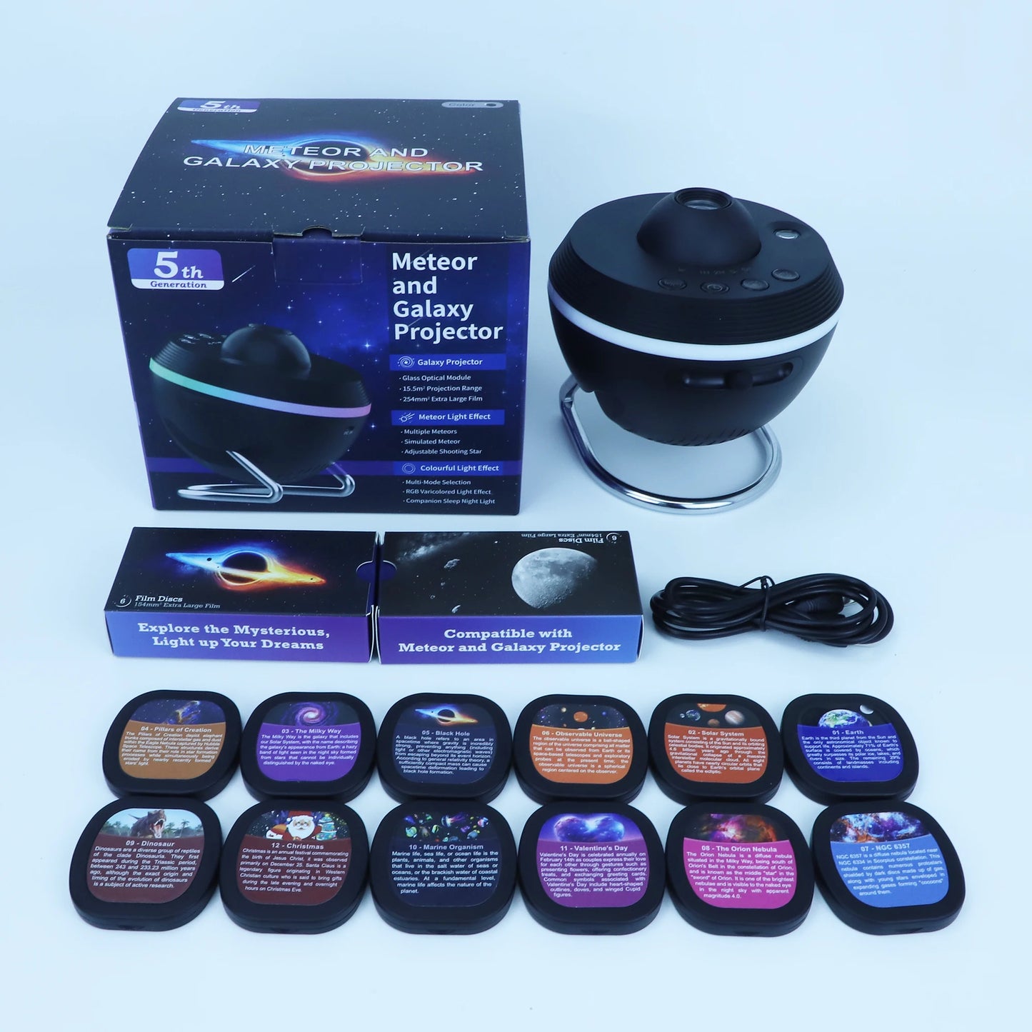 2024 newest 13 in 1 Ultra Clear Galaxy Projector with  MeteoUltra Clear Night Light Lamp Rotary Space Ball Planetarium Projector