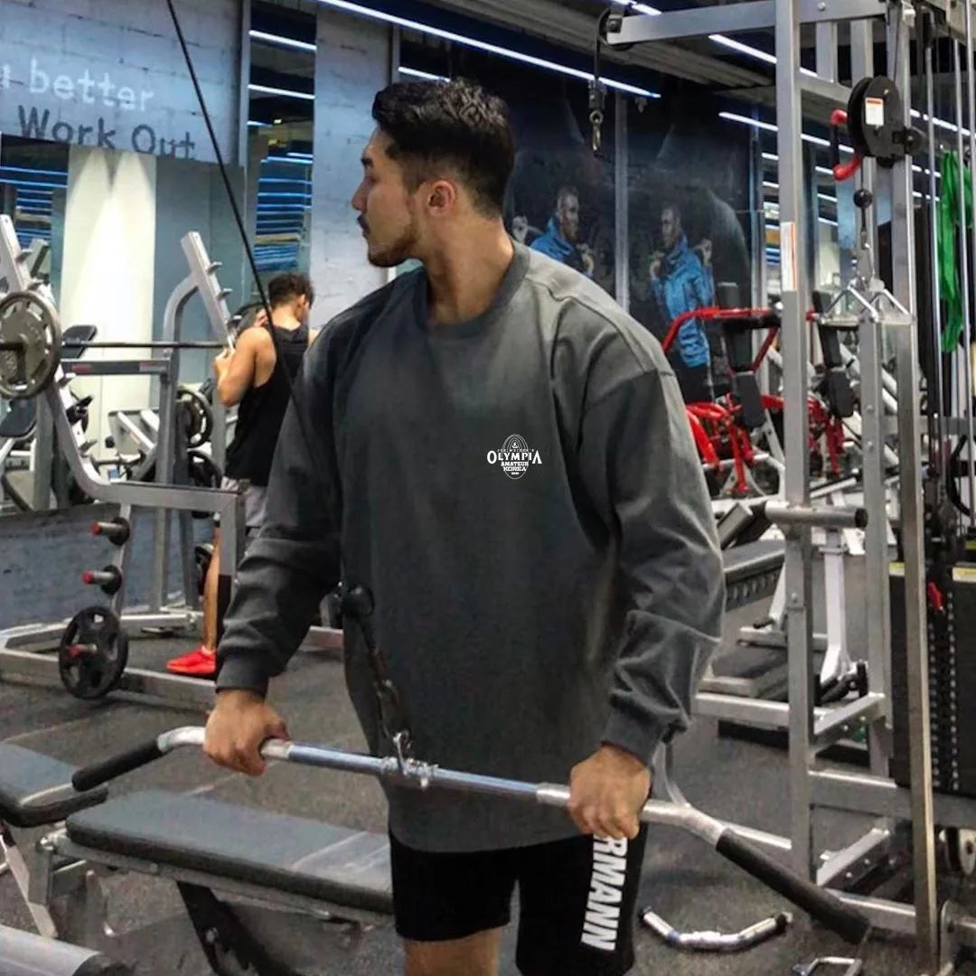 Men's Gym Sporting Clothing Male Fashion Bodybuilding Fitness Workout Long Sleeve T-Shirt Running Sweatshirt Casual Tees Tops