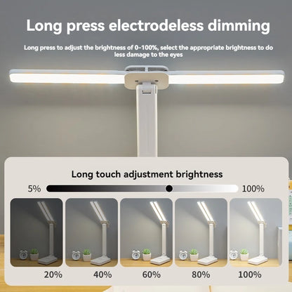 LED Desk Lamp USB Rechargeable Table Lamp 3 Levels Dimmable Touch Desk Lighting Eye Protection Foldable For Bedroom Desk Light